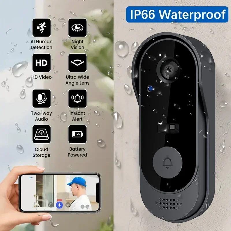 Smart Doorbell Wired - كاميرا جرس باب لاسلكية عالية الدقة