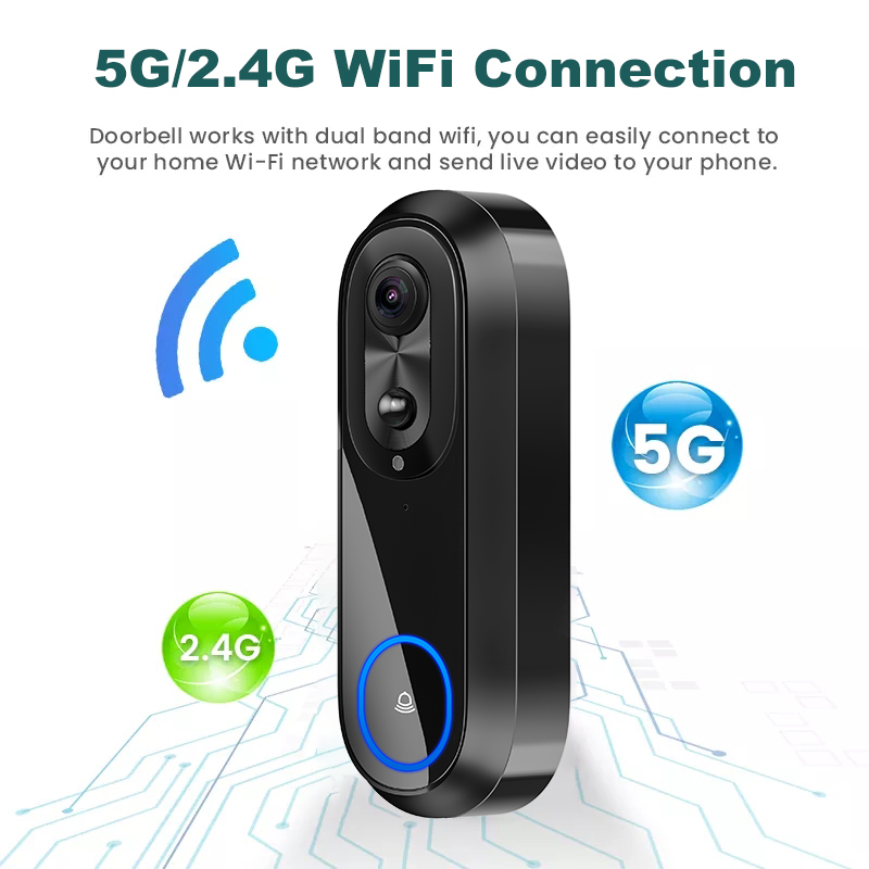 5G 2.4G واي فاي جرس باب يتضمن  - مراجعة Smart Doorbell Wired وسعره