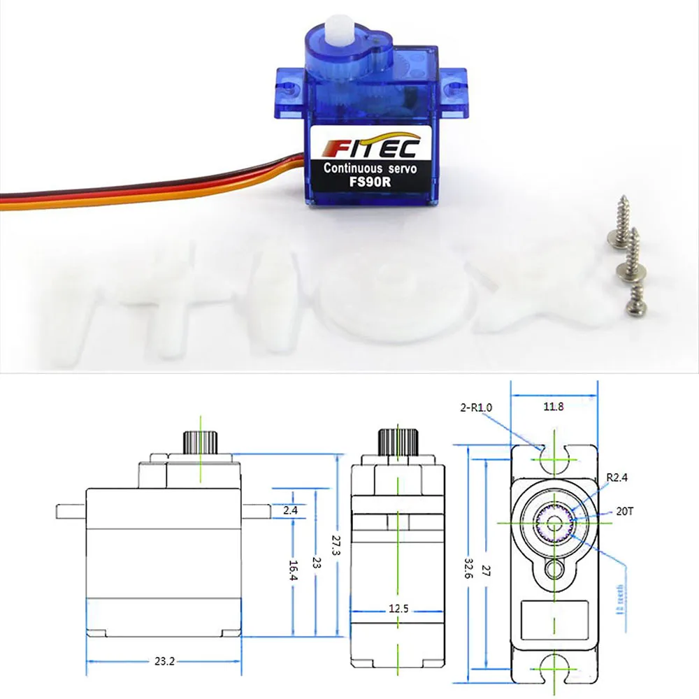 Feetech Mini FS90R مايكرو سيرف - مراجعة Diy Automation وسعره