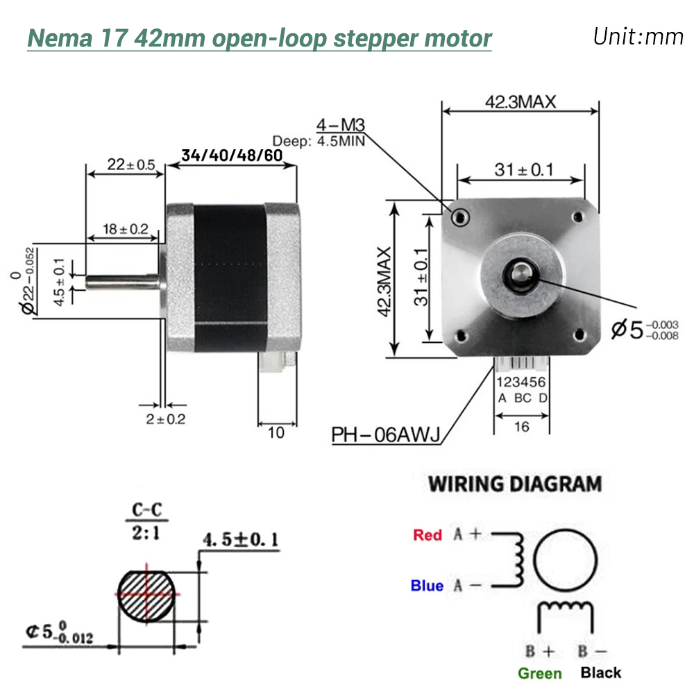 محرك متدرج Nema17 42 رباعي الأ - مراجعة Diy Automation وسعره
