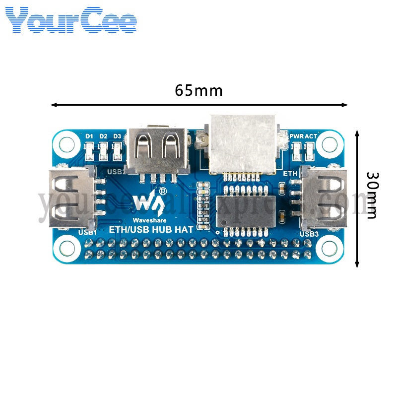 وحدة توسعة USB HUB HAT مع منفذ - مراجعة Pi Zero W Board وسعره